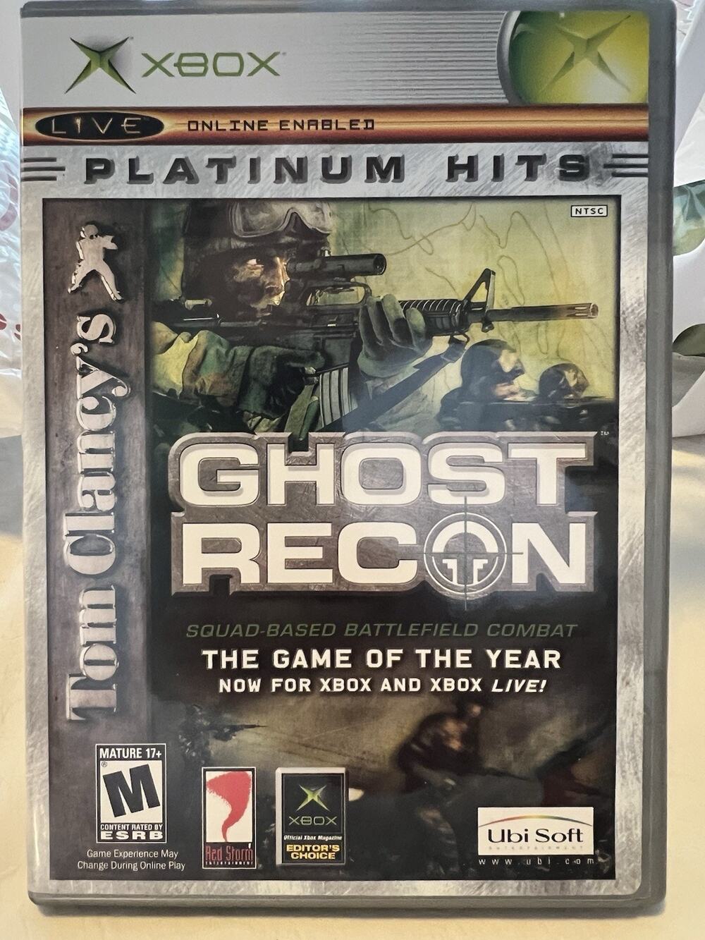 Tom Clancy's Ghost Recon (Xbox, 2001) Live Online Enabled Platinum Hits